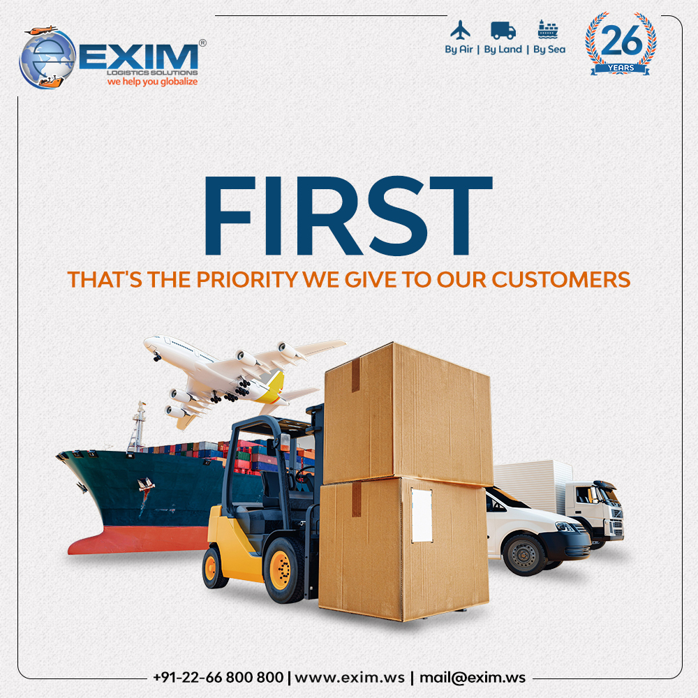 EXIM is a customer-centric organization with customers being in the center of all its operations
To avail our services,visit: exim.ws
#EXIM #Logistics #CustomerFirst  #FreightForwarding #CargoInsurance #SupplyChainServices #InternationalTrade #InternationalTrading