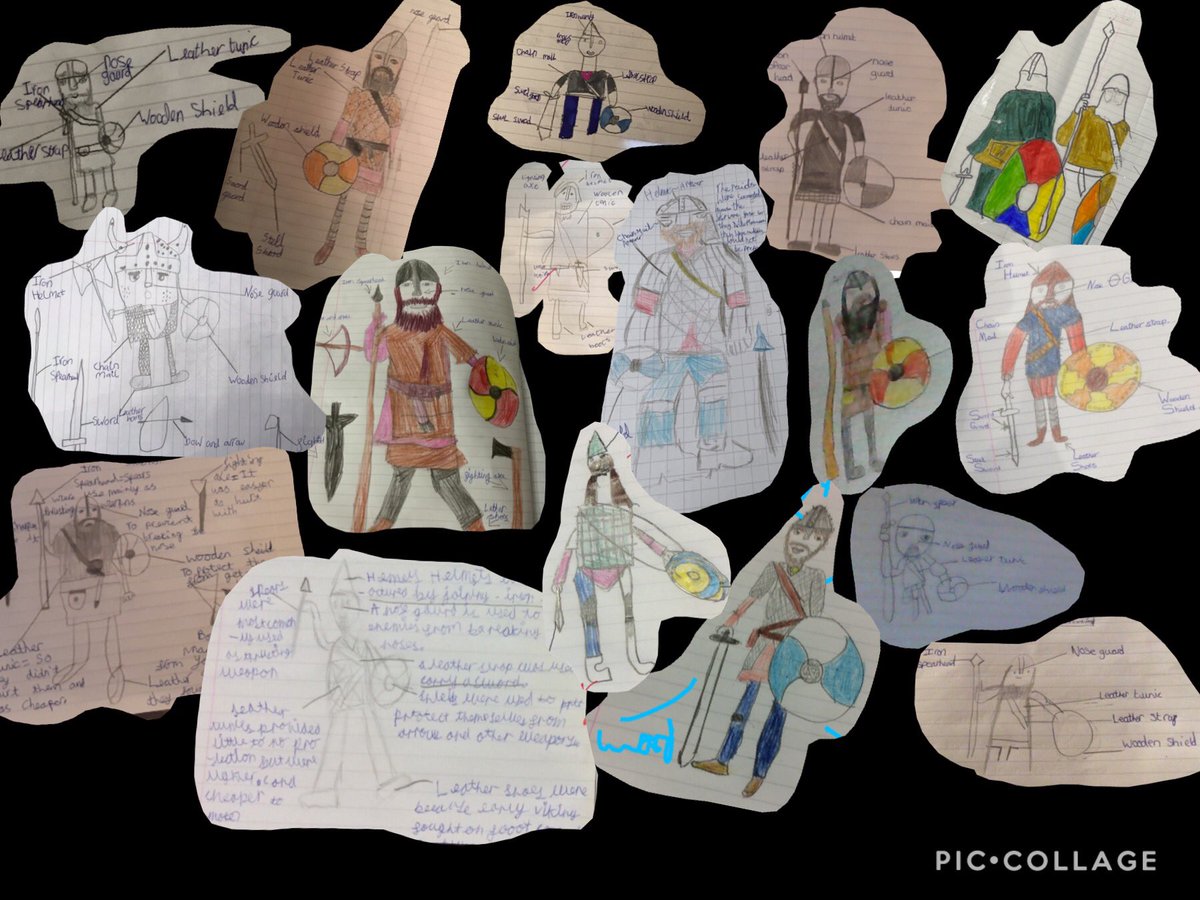 crontony5's tweet photo. In History, we discussed the reasons why Vikings' raids and journeys were so successful and why they would leave a lasting impression anywhere they'd arrive! Look at these excellent examples of the Viking warriors! #keyscurriculum @LDSTEducation @crontonnursery @crontonceschool https://t.co/AdHq8UU3BO