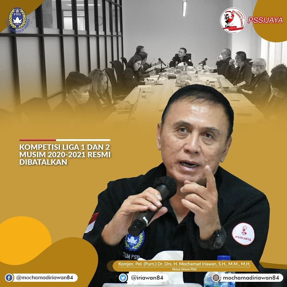 IriawanIwanBule's tweet photo. Kejelasan kelanjutan kompetisi Liga 1 dan 2 terjawab sudah. Melalui rapat Exco PSSI yang diselenggarakan hari Rabu (20/1) menghasilkan beberapa keputusan. https://t.co/fYAJDfO6N1