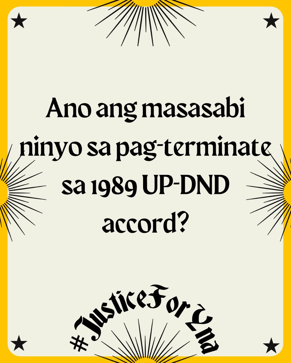 Ano ang masasabi ninyo sa pag-terminate sa 1989 UP-DND accord?

Para sa karagdagang kaalaman: rappler.com/nation/duterte…

#JusticeForYna 👁
