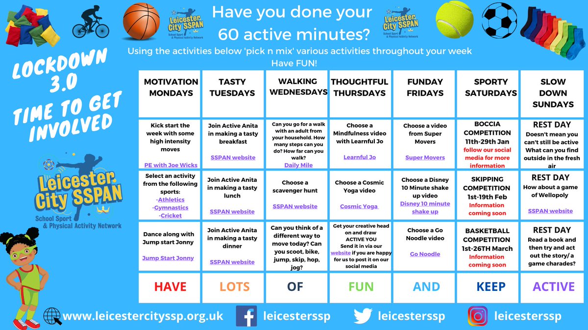 InspireTogeth3r's tweet image. Sometimes its hard to think of different ways to keep active - we are here to help with our new planner... #lockdown3.0 #KeepSafeKeepActive #TeamLCSSPAN #TrySomethingNew