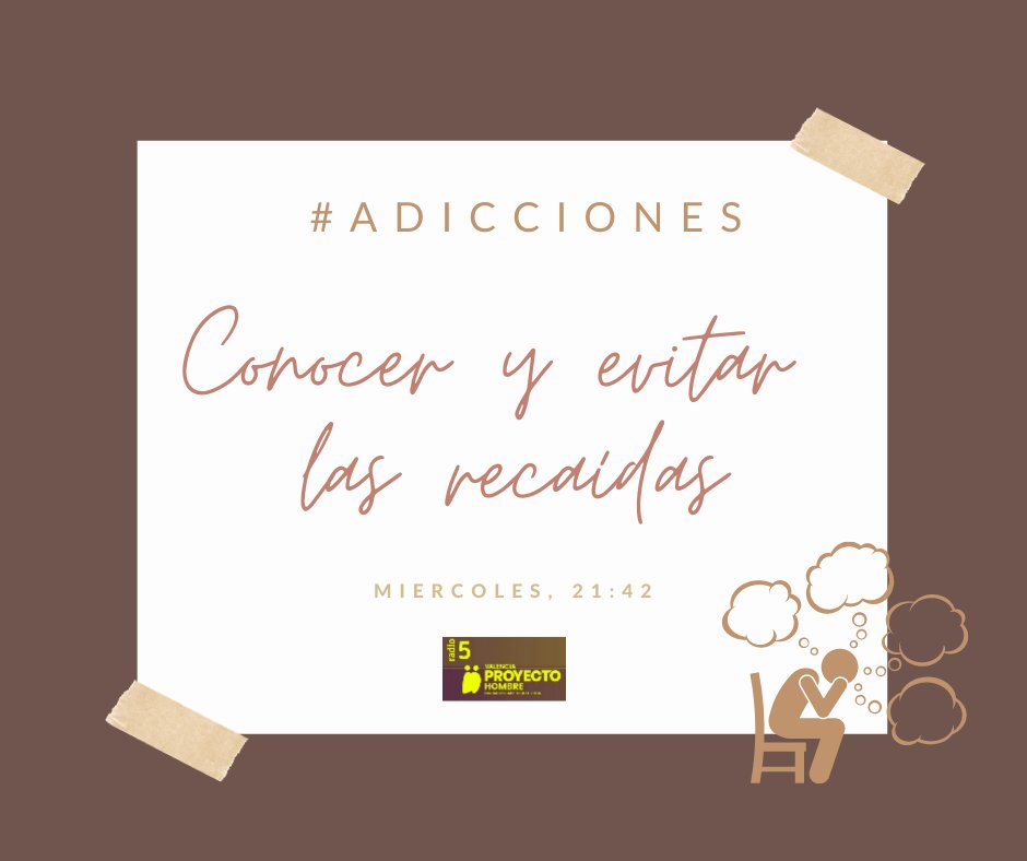 Phombrevalencia's tweet photo. 📻🦻#Recaida Hoy 21:40h en #Adicciones en @radio5_rne
Las recaídas pueden formar parte del proceso de recuperación, pero la recaída no se debe interpretar como un fracaso, y abandonar.
#ProyectoHombreValencia #DiseñoEstrategias #AutoAprender https://t.co/rhTtAwstOp