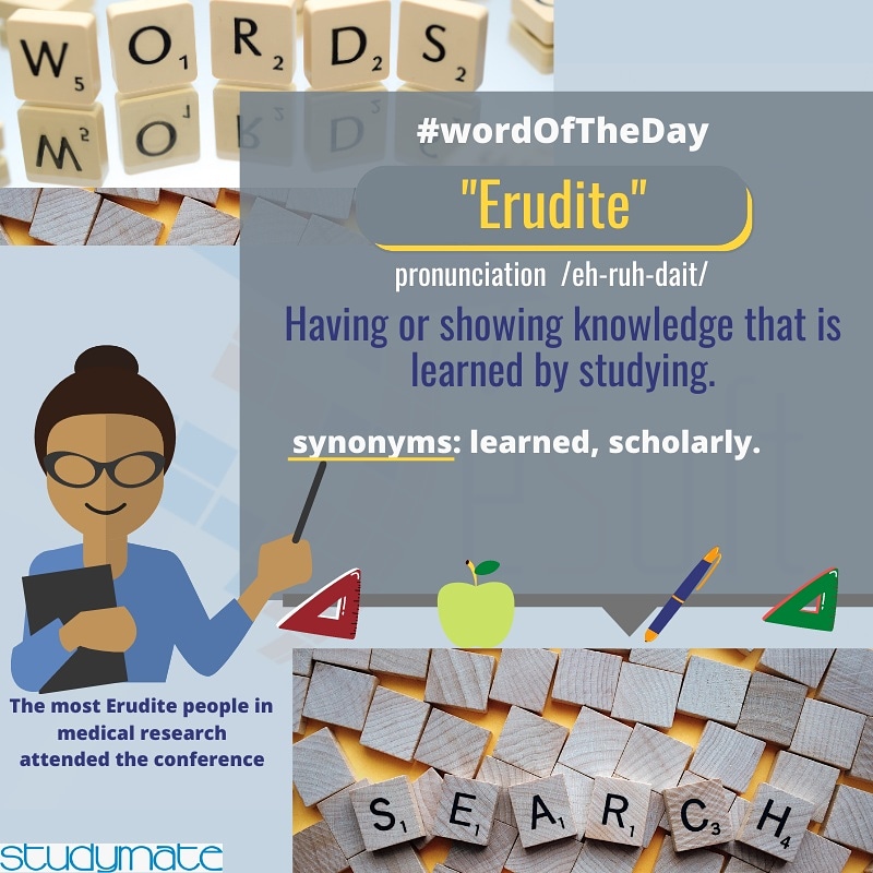 eSoftContent's tweet image. #wordoftheday &quot;Erudite&quot;
.
Have you ever used this word in a sentence?
.
Comment below how you will use it in a sentence.
.
@tech @Exammate @StudyMate #beststudysoftware #edtechteachers #education