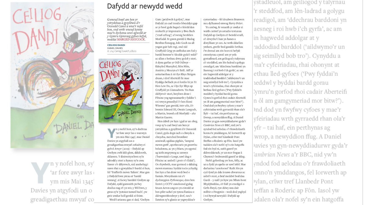 Ceiliog Dandi gan Daniel Davies yn <a href="/CylchgrawnBarn/">CylchgrawnBarn</a>!

"Rhoi bywyd newydd i Dafydd ap Gwilym..."

Cefnogwch eich siop lyfrau leol!

<a href="/siopypethe/">Siop y Pethe</a> <a href="/yrawrgymraeg/">#yagym🏴󠁧󠁢󠁷󠁬󠁳󠁿Yr Awr Gymraeg</a> <a href="/LlyfrauCymru/">Cyngor Llyfrau Cymru</a> @Llenyddiaeth20 <a href="/ElinCeredigion/">Elin Jones</a> <a href="/ceredigion/">deborah blackburne</a>