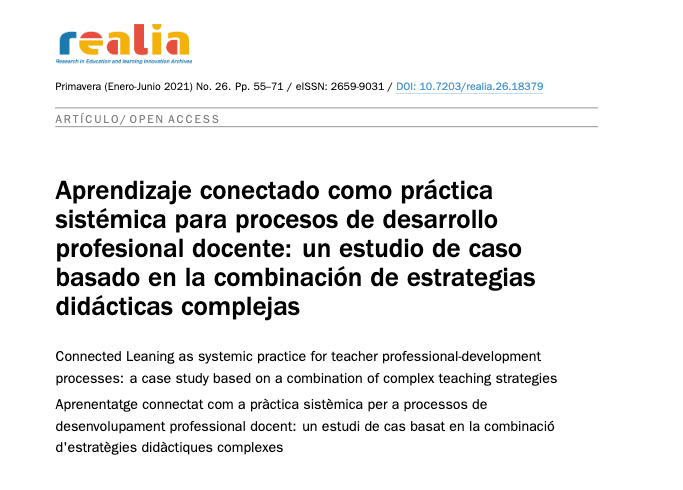 lindacq's tweet photo. Aprendizaje conectado como práctica sistémica para procesos de desarrollo profesional docente: un estudio de caso basado  https://t.co/2vlRdhpDHa la experiencia de diseño de la formación de #essence_eu en @REALIA10174486 más sobre #essence_eu aquí https://t.co/qoEESdJR0p https://t.co/0GzFxyug3V
