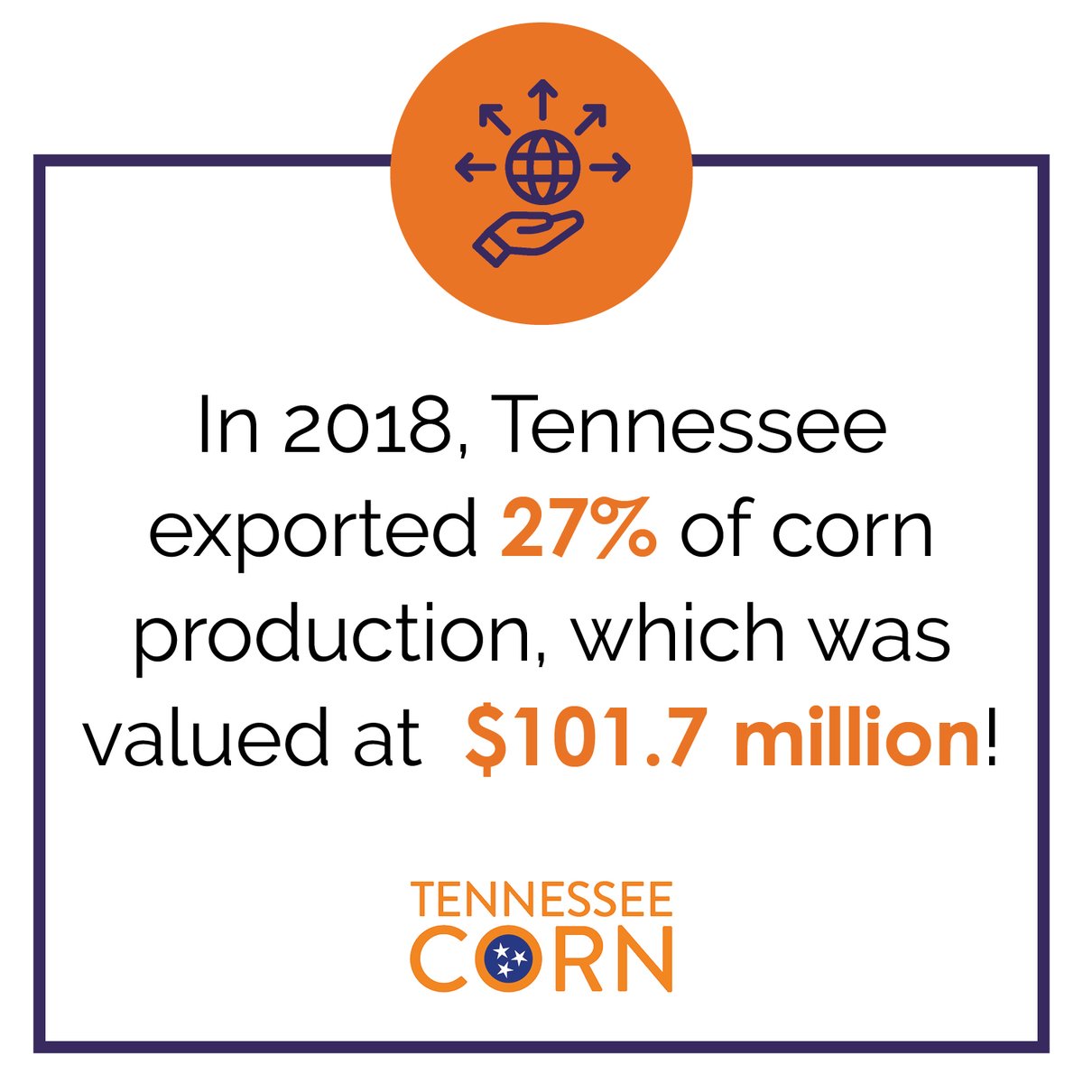 CornTennessee's tweet photo. Trade and exports are a large part of the corn industry in Tennessee. Aside from the millions of dollars in economic impact, it also accounts for more than 1,700 jobs in the state! #TradeMatters #TNCorn https://t.co/rtsDqVwKa1