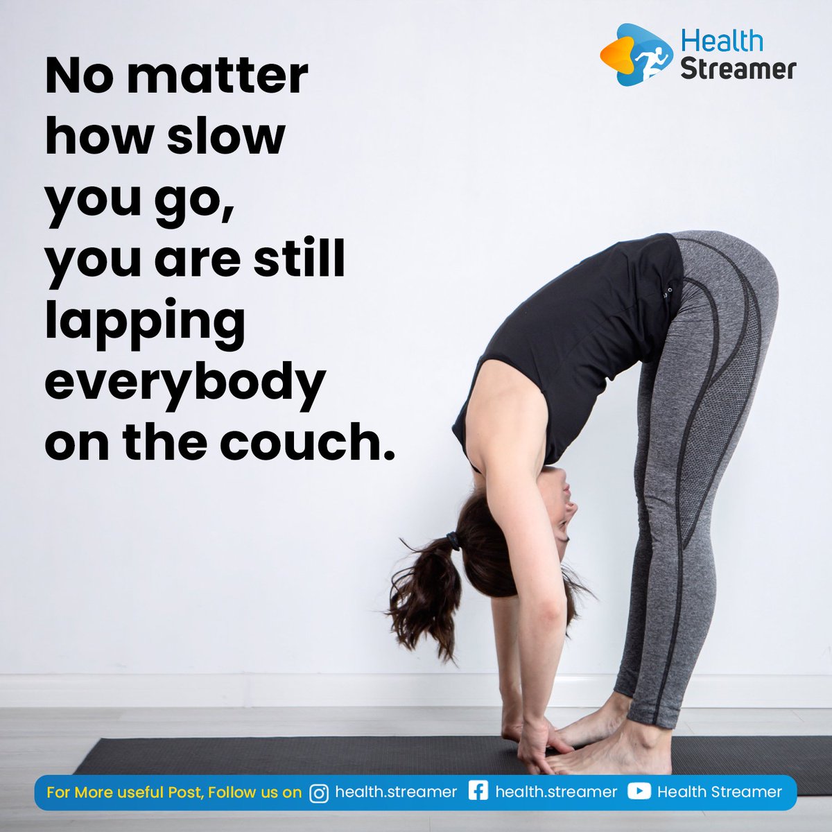 HealthStreamer's tweet image. No matter how slow you go, you are still lapping everybody in the couch.

#Fitness #fitnessfacts #dailyneeds #calories #dietplan #reverse #workout #dailymotivation #success #struggle #protein #carbs #vitamins #properdiet #skipping #cardio #walking #gymlovers #gym