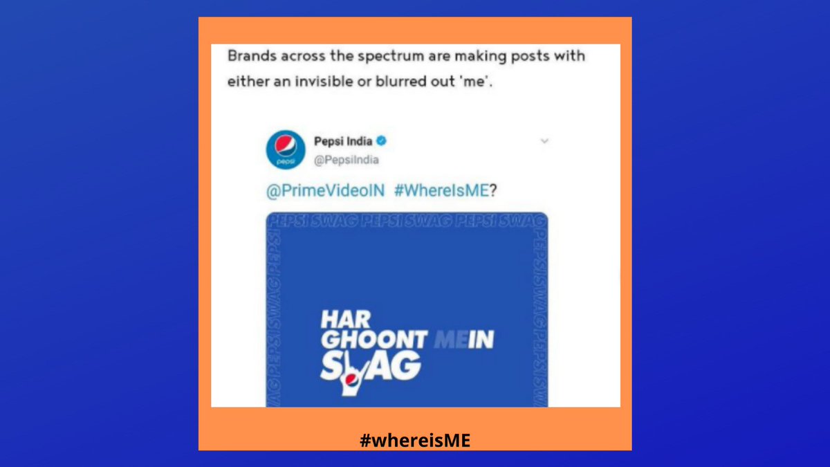 Here is what started happening... #Pepsi joined in the conversation by removing 'ME' from the tagline...Keep following thread to know who was next to join in... #brand  #branding  #innovations