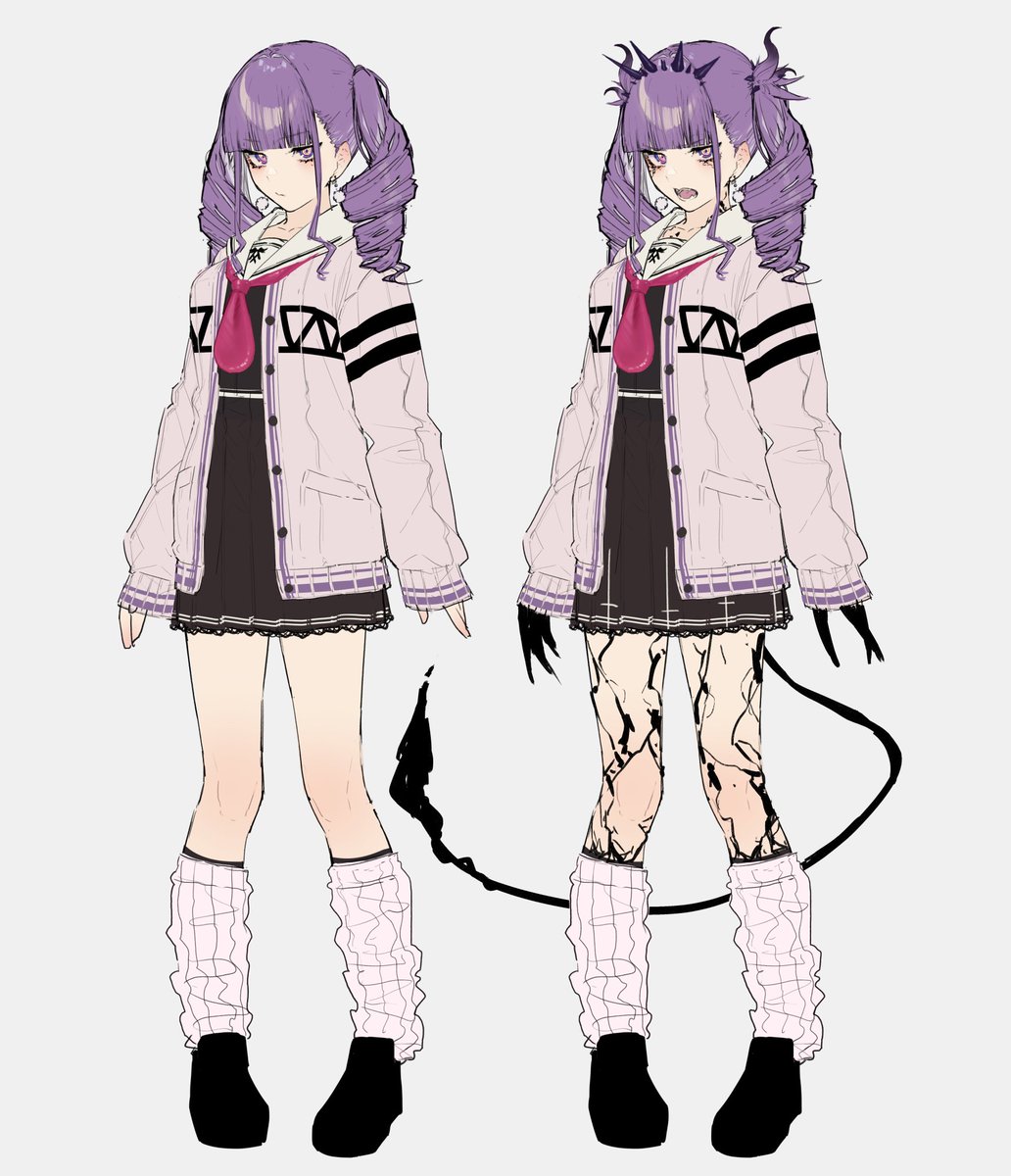しかめっ面お嬢様口調ギャルに悪魔化してほしいの図 かやはらのイラスト