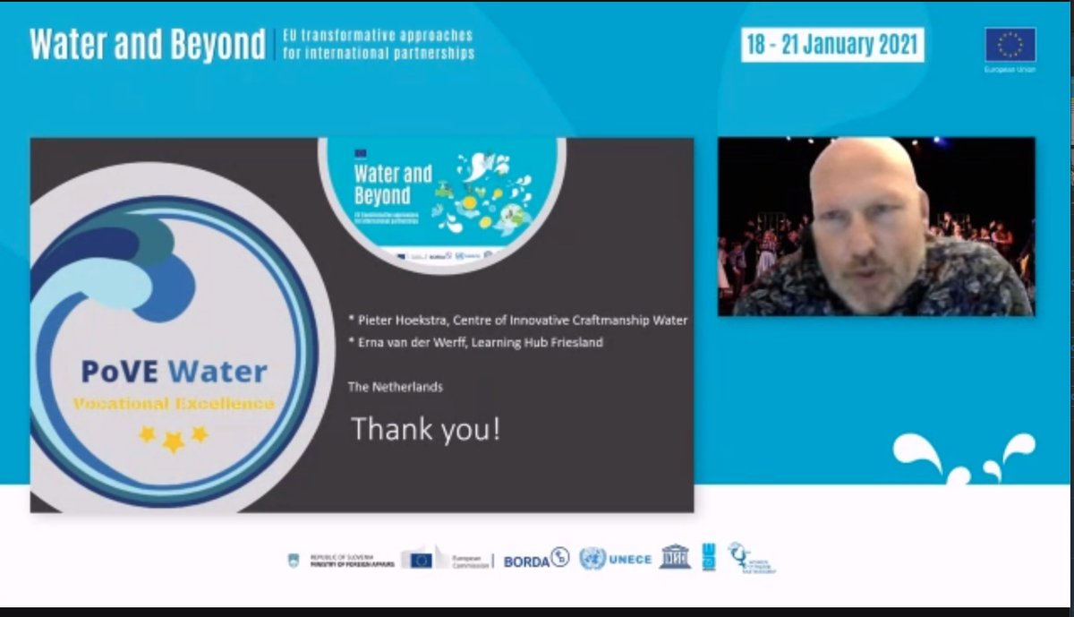 #Waterandbeyond  @PieterSherpas  and Erna van der  Werff presented#PoVEWater project (#CoVE) how you the main results of the project so far and  what’s happening around #Vocational Excellence in the European Water sector. Want to get involved in our project?