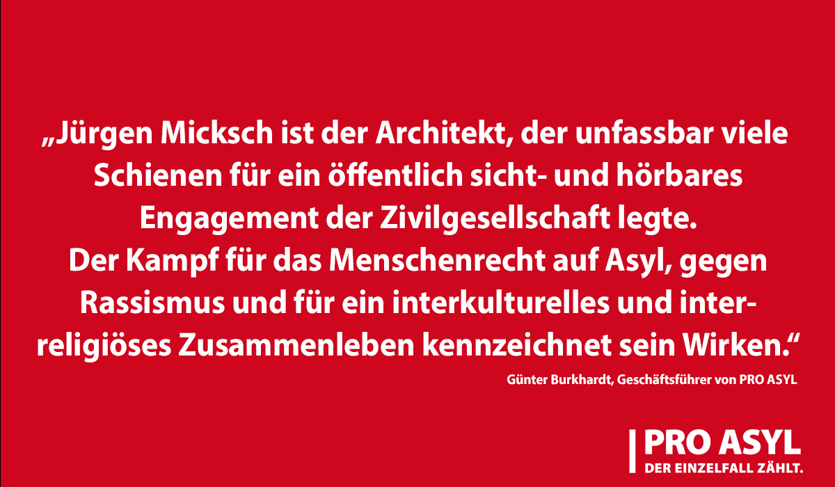 ProAsyl's tweet photo. @SZ Herzlichen Glückwunsch zum 80., lieber Jürgen #Micksch! Wir hoffen, du entwickelst noch viele weitere Ideen für zivilgesellschaftliches Engagement und den Kampf gegen #Rassismus. 

https://t.co/dSC0QnilGY https://t.co/JLtV4ttJPQ