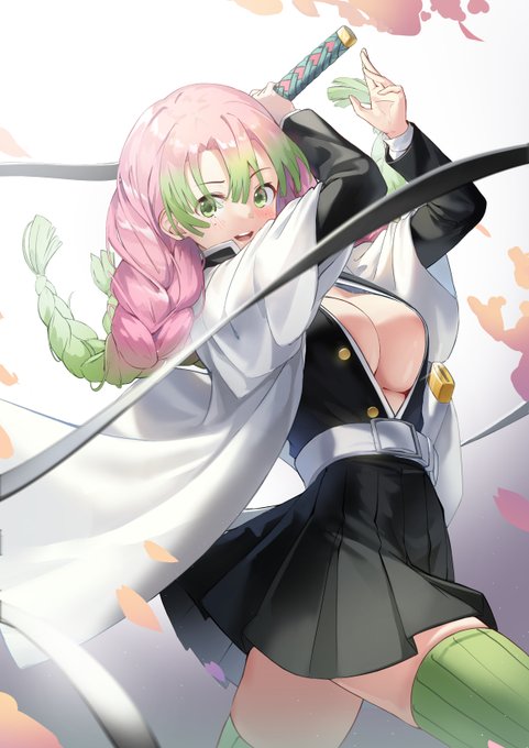 KIMYO | 2D&3D ModelerさんがTwitterに投稿した甘露寺蜜璃(鬼滅の刃)のイラスト。