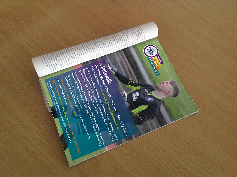Ak39380645Umair's tweet photo. Magazine or newspaper advert design for marketing and printing the Dundee Virtual Kiltwalk 2020 Case Studies for ENABLE Scotland.
#graphicdesign #print #marketing #webdesign #advertising #branding #printing #magazineadvert #magazine #kiltwalk2020 https://t.co/WRmtaP0zyS