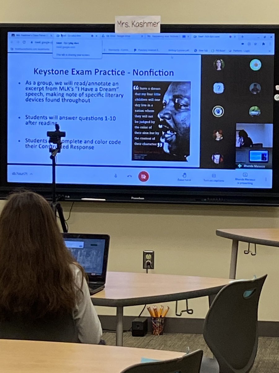 nichole_gutt's tweet photo. Combining classes looks a little different but we still found a way to do it for our MLK Constructed Response Lesson. @Mrs_Kashmer @rhonda_marasco @hilltopspartan https://t.co/9NuX6myX5m