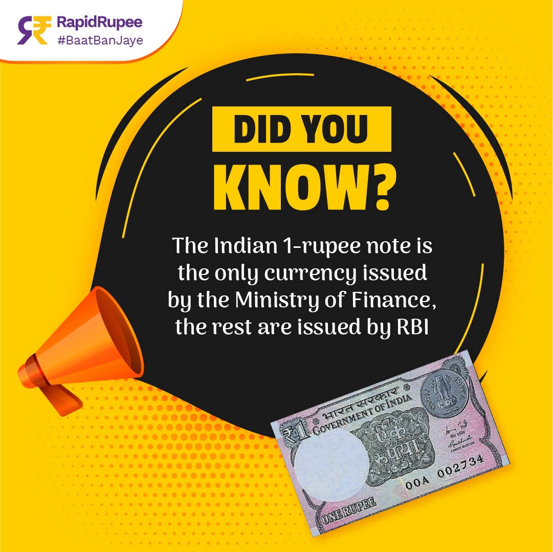 Also, The 1-rupee note has become a Collectors Item!

 #FinFacts #Trivia #Rupee #India #Currency #DidYouKnow