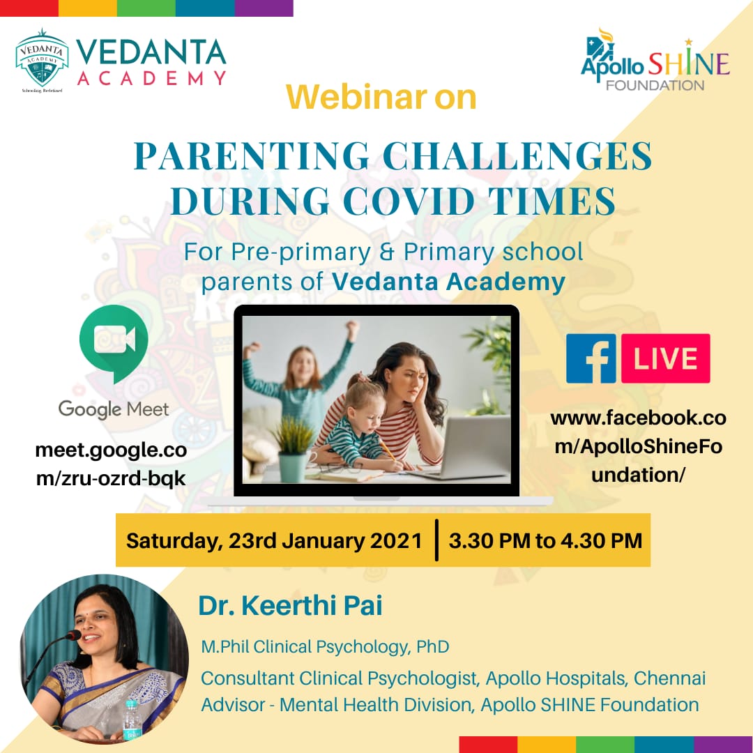The Covid-19 pandemic has shaken up families all over the world. As parents you are in a fix and are unable to juggle between multiple roles.                            
#vedanta #vedantaacademy #chennai #chennaischools #elearning #onlineclass #cbseschool

@ShineForHealth
