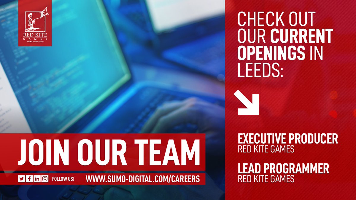 RedKiteGames's tweet photo. Come join our team and help to make great games with a lovely bunch of people!
It's a very exciting time to join @RedKiteGames and we would love to hear from you!
Apply today:
https://t.co/pixp8BKhf0
#GameJobs #SumoJobs https://t.co/7qhPBgUiq4