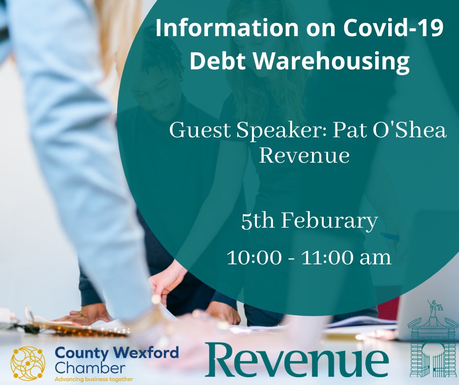 We are delighted to team up with Revenue to create a Members only Webinar 'Information on Covid-19 Debt Warehousing'. Pat O'Shea from Revenue will be our guest speaker and will discuss the topic in great detail. Visit our website for more information: bit.ly/39MPF4y