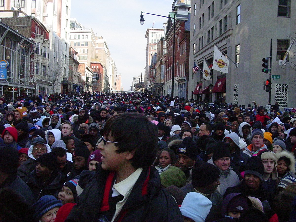 The crowd waiting to get in to see the 44th Inauguration. #InaugurationDay    #Inauguration2021    #Inauguration  