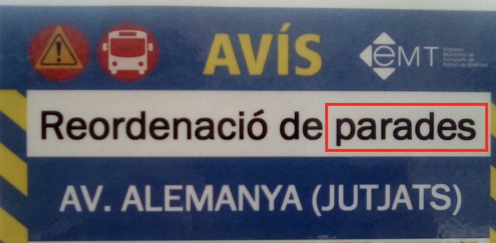 Borjach's tweet photo. @Virgili7 Bon dia:

només volia compartir una imatge que conté, si no vaig errat, un barbarisme: parada de bus en lloc d'aturada de bus. https://t.co/lHVwE8hOUn