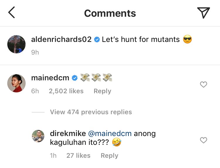 .<a href="/DirekMike/">Michael Tuviera</a> commented “<a href="/mainedcm/">Maine Mendoza</a> anong kaguluhan ito??? 🤣” NAKOO

Direk Mike, bekenemen pue. Isang malupet na AlDub comeback movie nemen dyen, tagal na naming inaasam na masundan ang IYAM huhu 🥺💚

#ALDUBatADNEquality