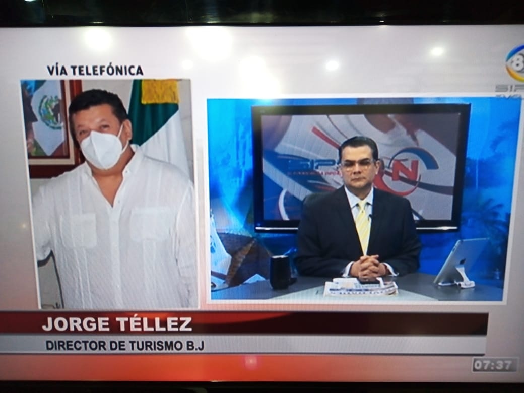AlejandroRosel7's tweet photo. Con Jorge Luis Tellez, nuevo Director de Turismo de @AytoCancun sobre el inicio de su gestión,  sus planes y su visión de turismo en estos tiempos de pandemia en @SIPSENOTICIAS @SIPSETV @AlexGomezSN @elenaarcila @MoiSports @briget24 https://t.co/OaY9itVzgF