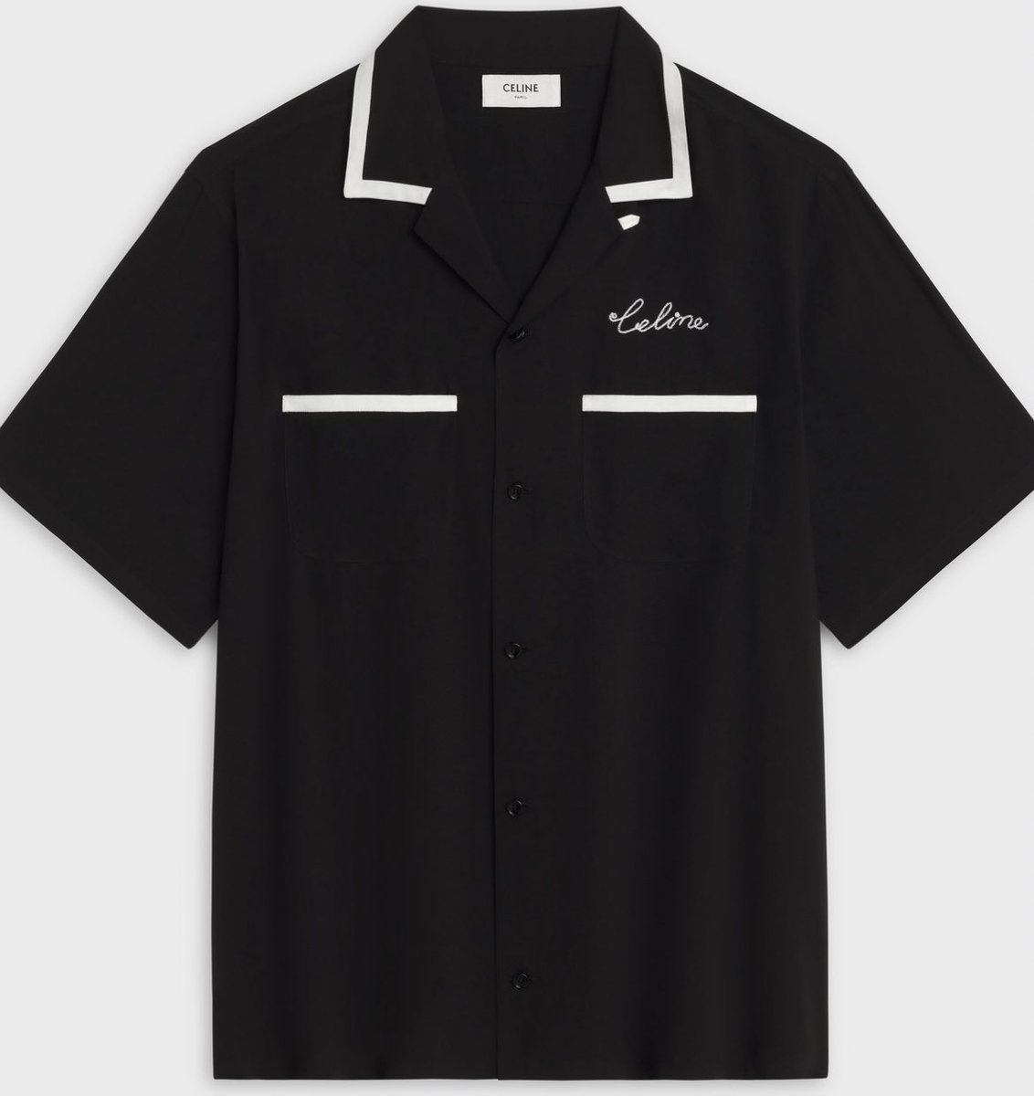 celine loose bowling shirt in viscose👛🖤