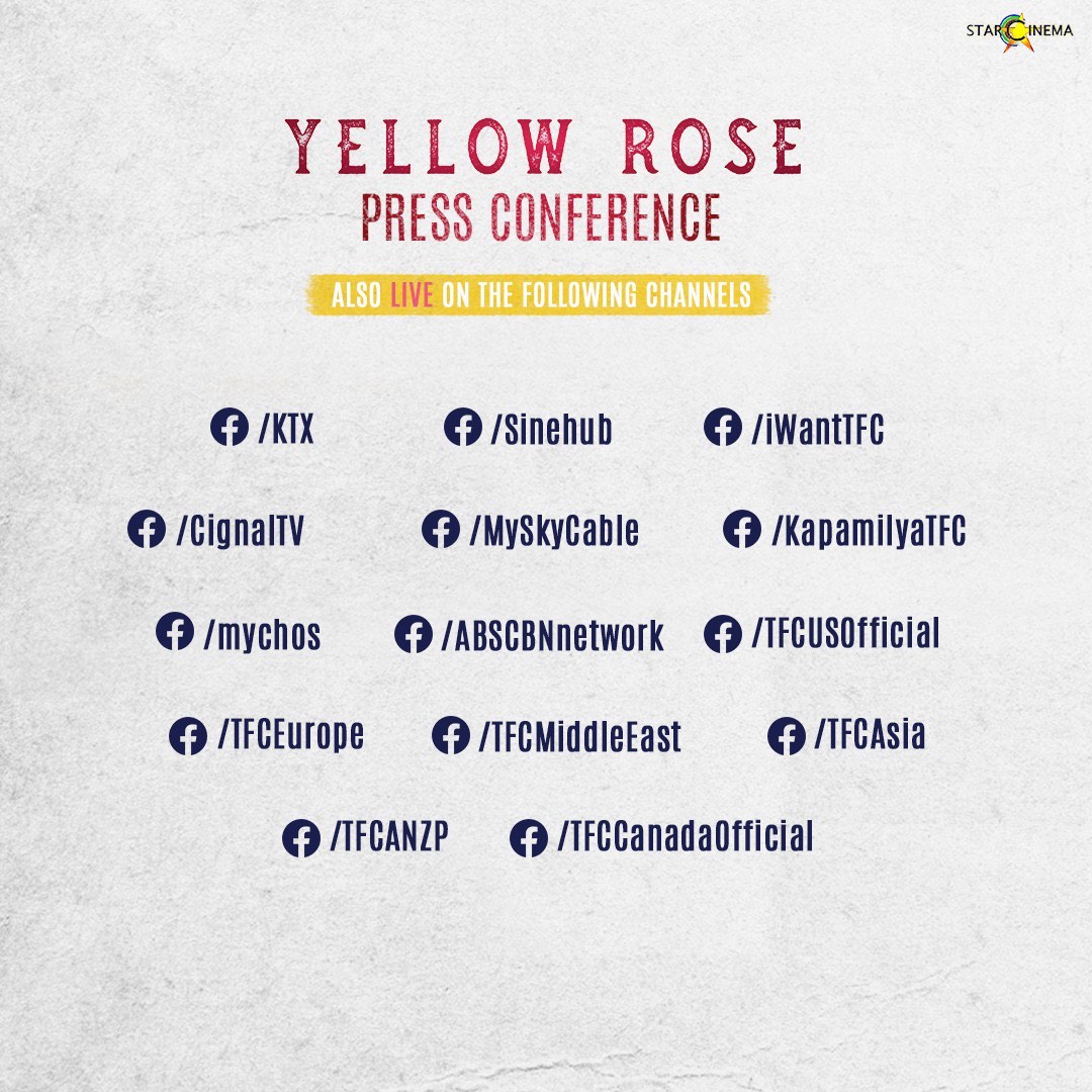 ofc_iwant's tweet photo. Let's dig deeper into the critically-acclaimed, multi-awarded poignant musical drama, #YellowRose, with the brilliant cast #LeaSalonga, #PrincessPunzalan, & #EvaNoblezada, and the director #DianeParagas!
#YellowRosePressConference, LIVE tomorrow at 12:30PM! https://t.co/NYdqBWtdNX
