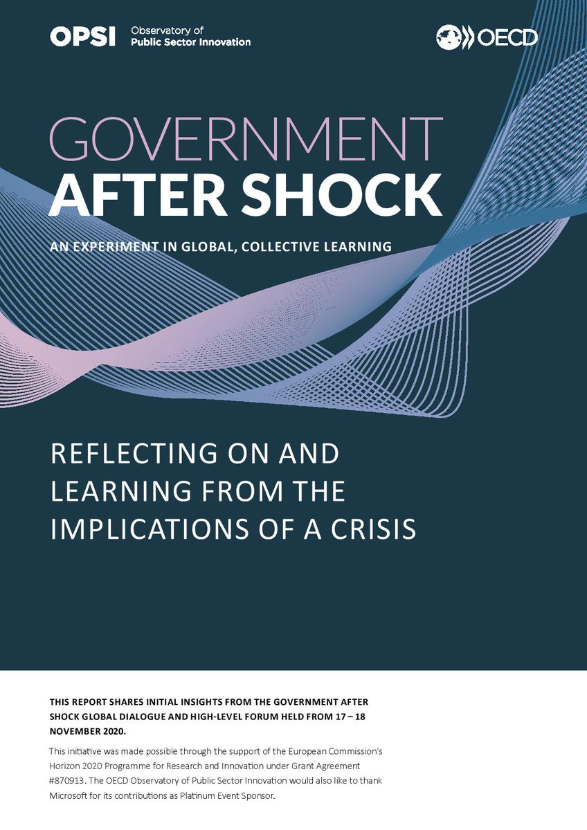 AfterSmart's tweet image. REPORT ⚡️update:

𝗚𝗼𝘃𝗲𝗿𝗻𝗺𝗲𝗻𝘁 𝗔𝗳𝘁𝗲𝗿 𝗦𝗵𝗼𝗰𝗸

Some lessons from our global panels - from systemic resilience to tech leadership.

Download: oecd-opsi.org/wp-content/upl… 

Special thanks to @OPSIgov, @hbuisma and @CaptainInnovate for their outstanding efforts!