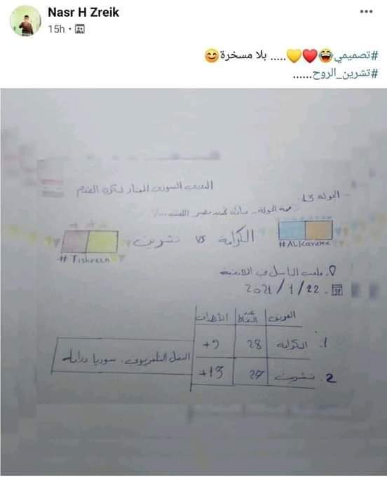 Ranim91782500's tweet photo. #الإبداع و #الريادة و #التشاركية التي يقدمها المكتب الاعلامي في #نادي_تشرين شيئ يستحق الوقوف والتصفيق 
#تصميم تقديم المباراة مستوحى من رسوم أحد الأطفال المشجعين
#الدوري_السوري_بكرة_القدم https://t.co/hzQZgozZmi
