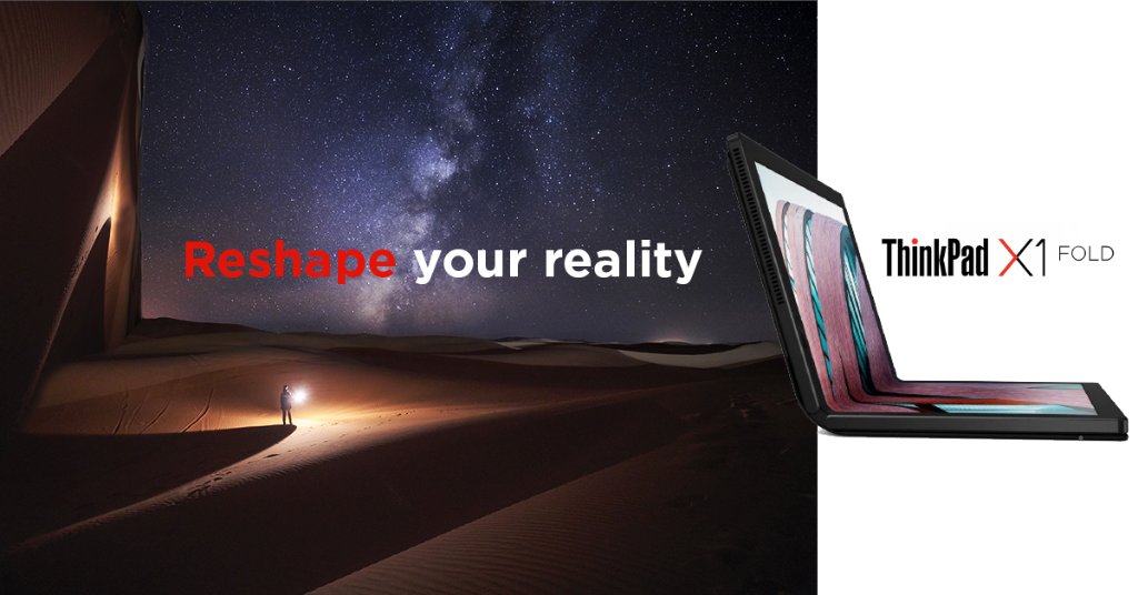 lenovoitalia's tweet photo. Sei pronto a diventare un #reshaper? Con il concorso #ReshapeYourReality, puoi dare una nuova forma alla tua realtà. Iscriviti e prova a vincere un ThinkPad #X1Fold: https://t.co/tJg2Z8U5hF https://t.co/nGRr5wlJk5