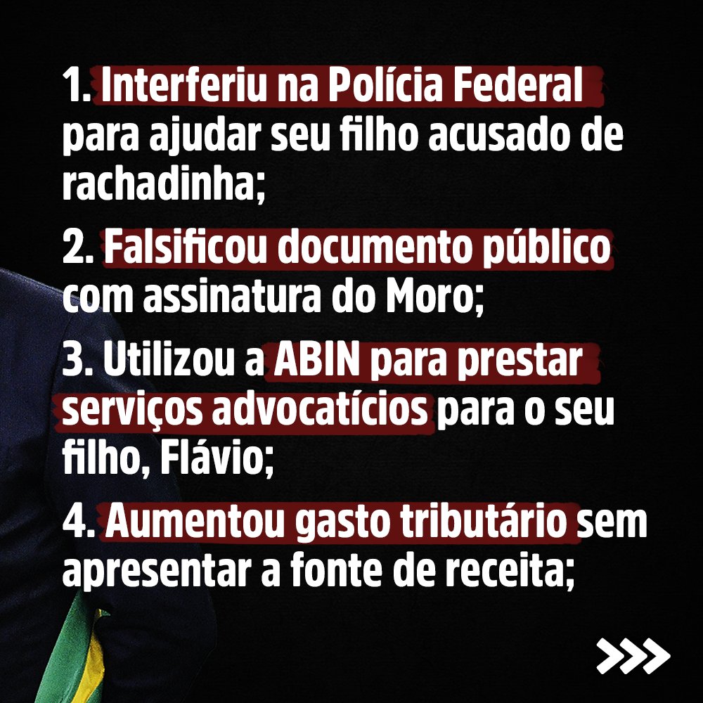 KimKataguiri's tweet image. Para não restar dúvida de quais são os crimes de Bolsonaro.