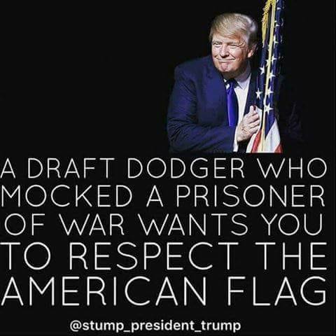 Do you really want to make <a href="/realDonaldTrump/">Donald J. Trump</a> your poster child for patriotism and respect for the flag?