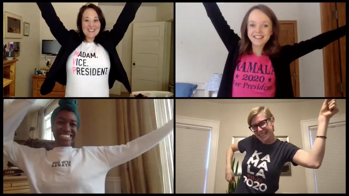 Live look at this morning’s staff meeting: we’re PRETTY EXCITED. #MadamVicePresident #InaugurationDay