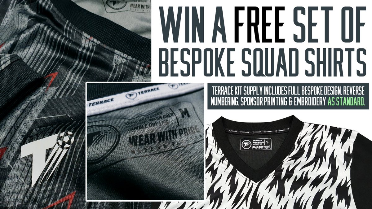 To celebrate our new kit supply catalogue...

We are giving you the opportunity to win a bespoke set of squad shirts for your club for next season courtesy of terracelife.co/kitsupply.

To enter:

👕 Retweet
👕 Follow
👕 Tag a mate from any club

Open to any size club or team!