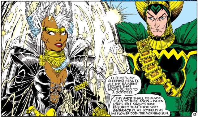 We might also note that Storm is particularly attractive to male sorcerer figures such as Loki, Dr. Doom, and Dracula, to name just a few. This is not the most compelling evidence, as Storm is attractive to everyone, but still. 4/6
