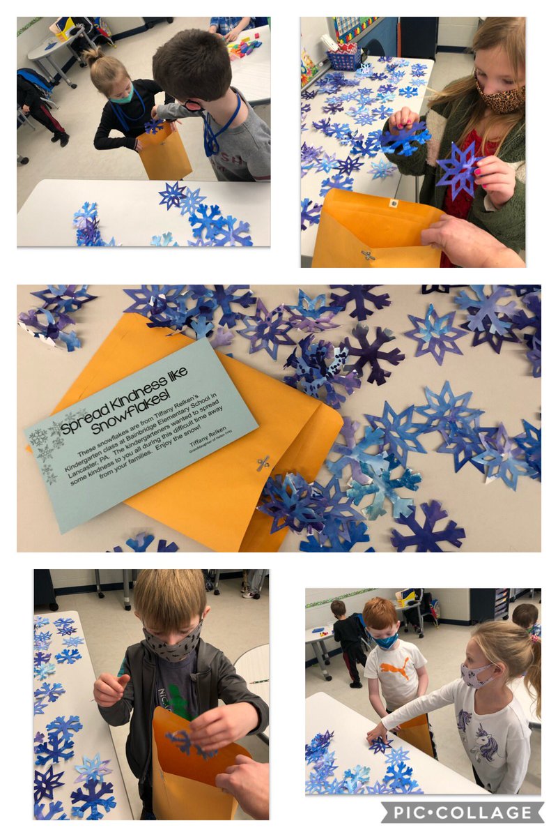 Last week these Kinders spread kindness like snowflakes and sent some painted snowflakes to an assisted living home to cheer up the residents!