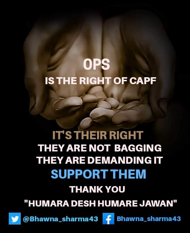 Bhawna_sharma43's tweet image. हमारे #CAPF के योधाओ को अब हमारे साथ की जरूरत है आवाज उठाओ
#पुरानी_पेंशन_योजना_को_बहाल_करने के लिए। जय हिंद #SanikSisterBhawnaSharma #HumaraDeshHumareJawan #VoiceOfSoldiers #womenprideaward #DanikBhaskar #supportbhawnasharma
@AmitShah @narendramodi @myogiadityanath @myogioffice