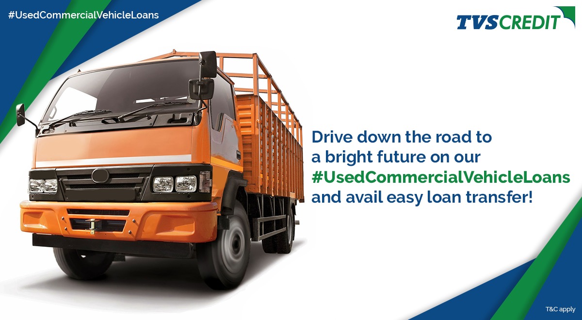 TVSCredit's tweet photo. Now, the path to success will look much more clear thanks to our #UsedCommercialVehicleLoans. Avail our #EasyToAvail balance transfer facility on your #UsedCommercialVehicleLoan today!
Click here to know more: https://t.co/QN6Zao4yBn.
#TVSCredit #EmpoweringIndia #UCVLoans https://t.co/0tzZHj8LR0