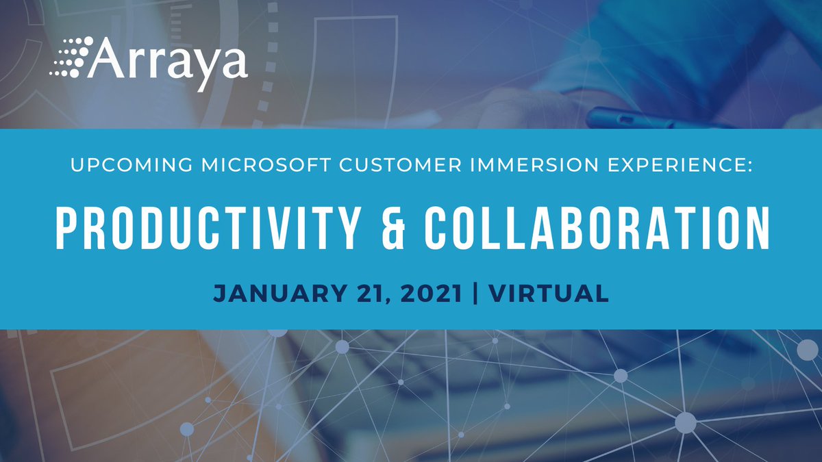 ArrayaJoe's tweet image. Join us tomorrow for an all-virtual guided tour of #Microsoft 365's productivity & collaboration suite of solutions! Learn more or register: ow.ly/bmcO50DdoIL