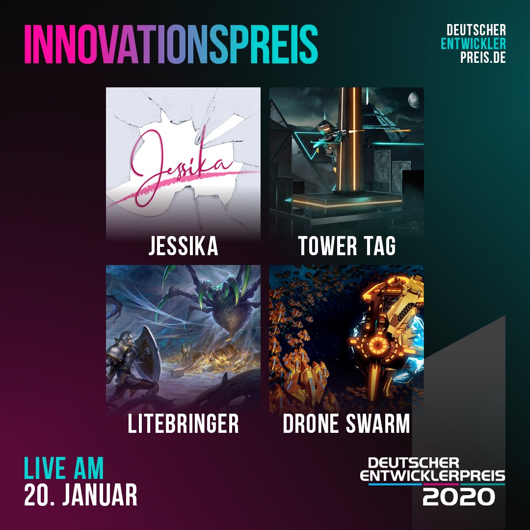 We're honoured to be nominated for the "Innovation Award" at #DEP2020 🤩 <a href="/entwicklerpreis/">Deutscher Entwicklerpreis</a>

You can follow the show here, starting at 8 PM CET 👇
deutscherentwicklerpreis.de
