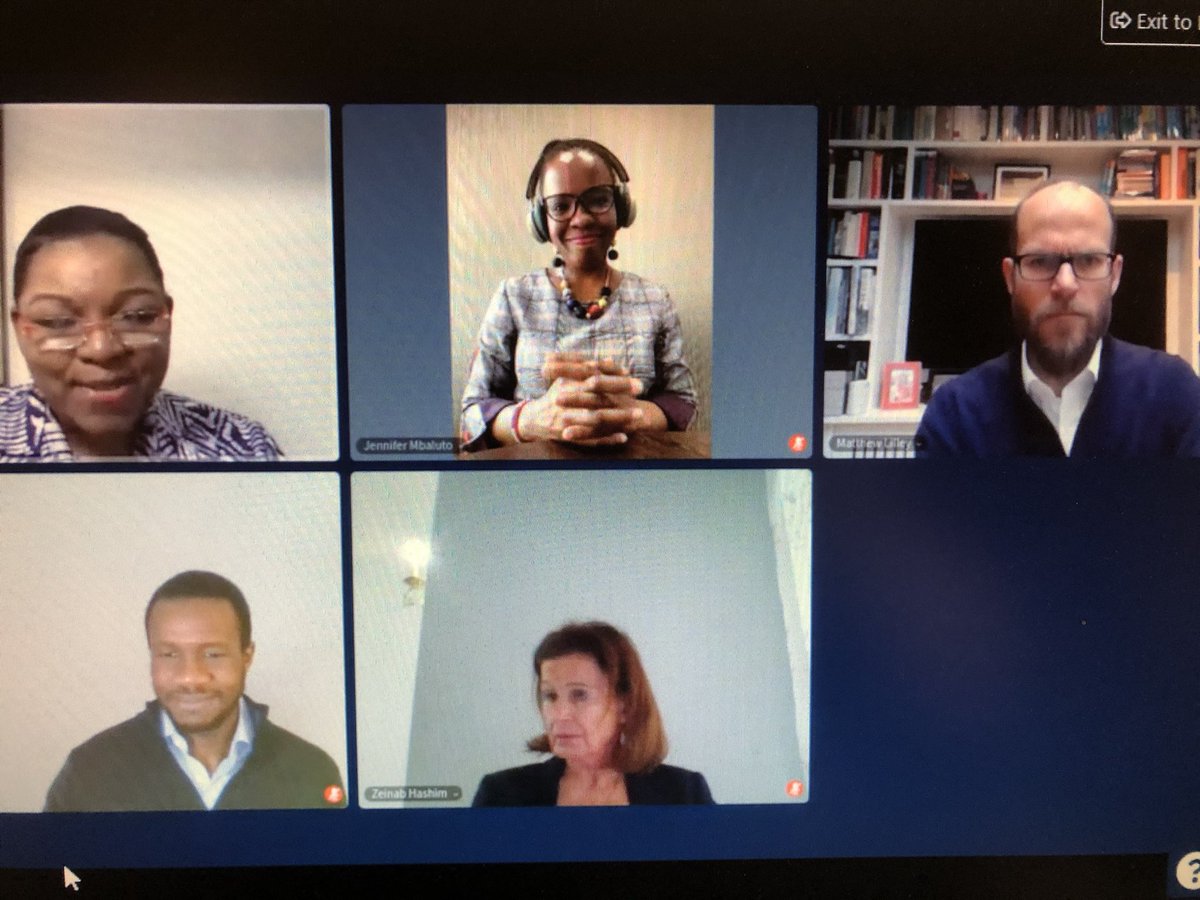 Panel on Financial &amp; Professional Services #AfricaInvestmentConference today is a wealth of information covering how to build back better in Africa, guidance around risk mitigation and 👏<a href="/JenniferMbaluto/">Jennifer Mbaluto</a> <a href="/Clifford_Chance/">Clifford Chance</a> for championing  #diversity &amp; #inclusion.