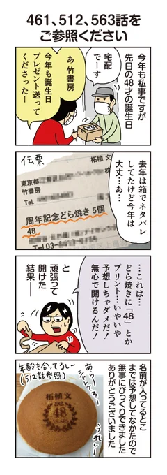 【配信中!】柘植文の編集部かんさつ日記 第614話「461、512、563話をご参照ください」柘植先生、お誕生日おめでとうございました!? 