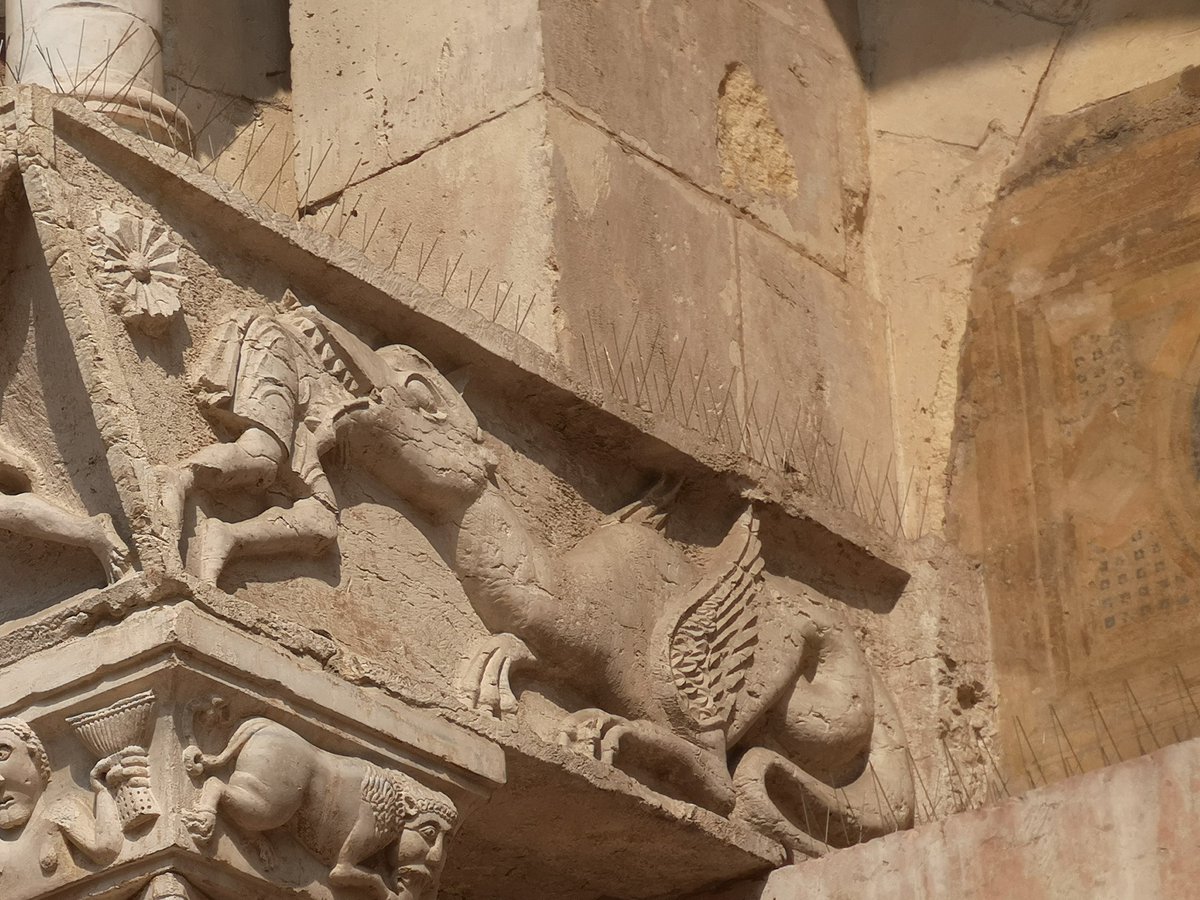 An unfortunate individual getting up close and personal with a dragon's teeth outside Cattedrale Santa Maria Matricolare, Verona 🇮🇹 #TeethInChurches #AnimalsInChurches https://t.co/n21foOB28l