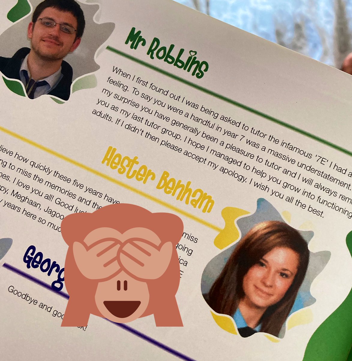 Working with yr9 key worker students today and told them that the Mr Robbins in the videos they’re watching used to be my tutor at school... they didn’t believe me so I whipped out the year book photo. That side fringe though🤦🏻‍♀️😂 <a href="/MrARobbins/">Adam Robbins</a>