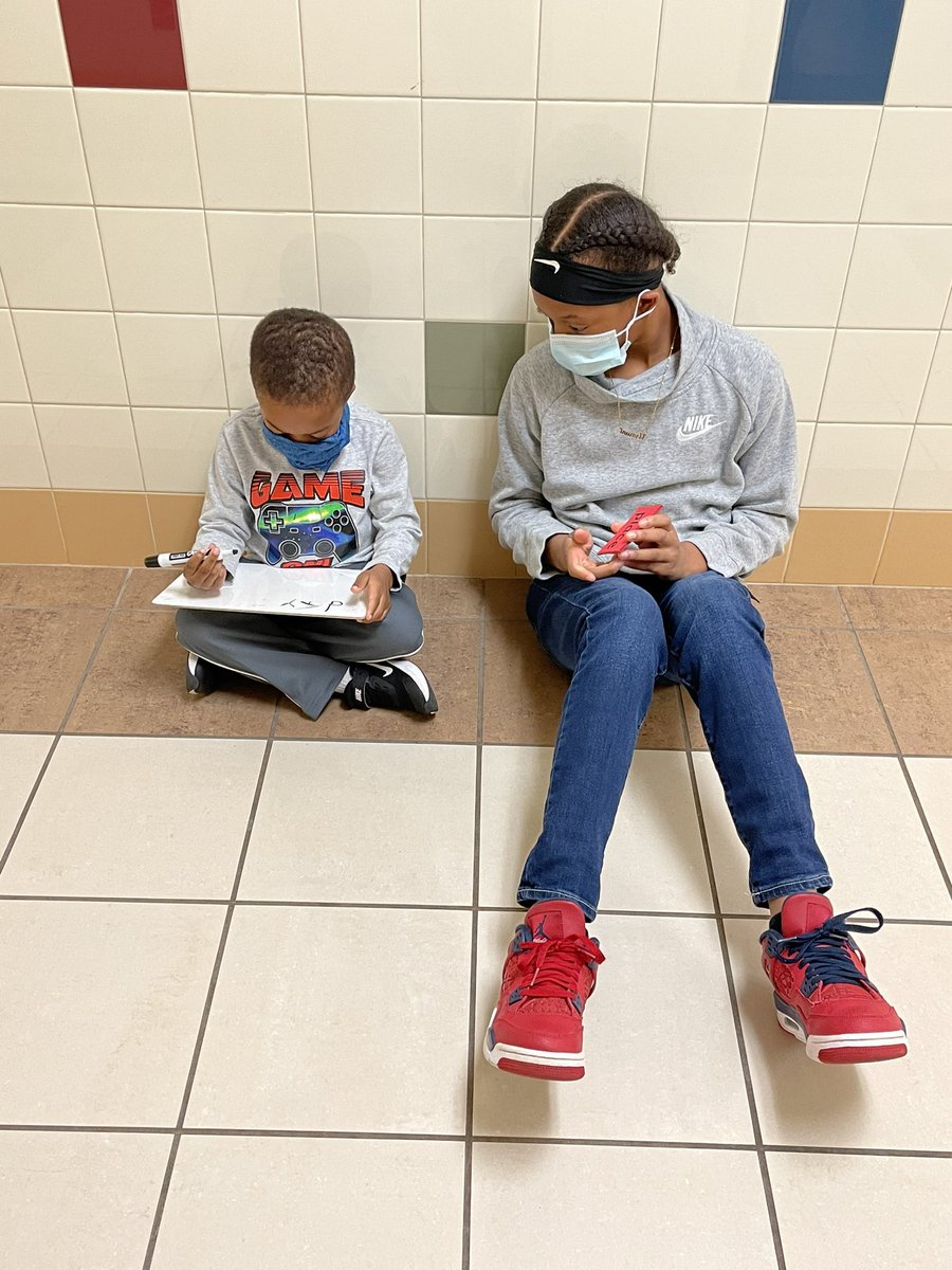 Love when our 5th grade Leaders come early to work with our kindergarteners! #WinningAtWoods #ItsGoodToBeAWrangler