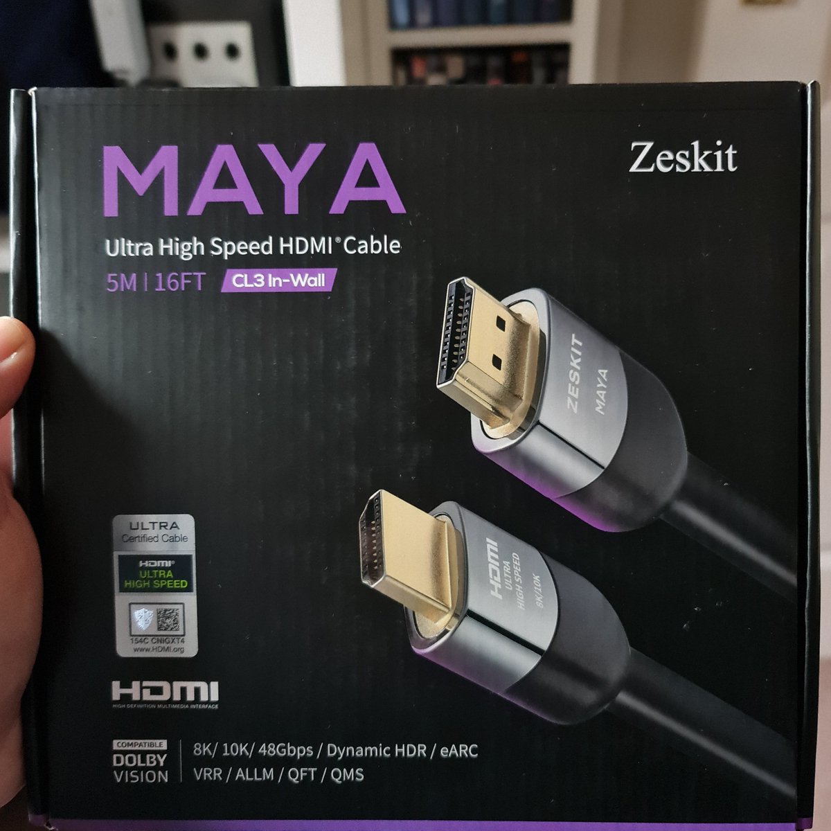 the4kgamer1's tweet photo. One of the very few certified HDMI cables especially for HDMI 2.1. Quality of the cable is #great and guaranteed to get the #best picture on HDMI 2.1 supported sets.
#hdmi
#HDMI
#zeskit
#ultrahighspeed
#bestforgaming
@HDMILicensing https://t.co/2MGilUYzrP