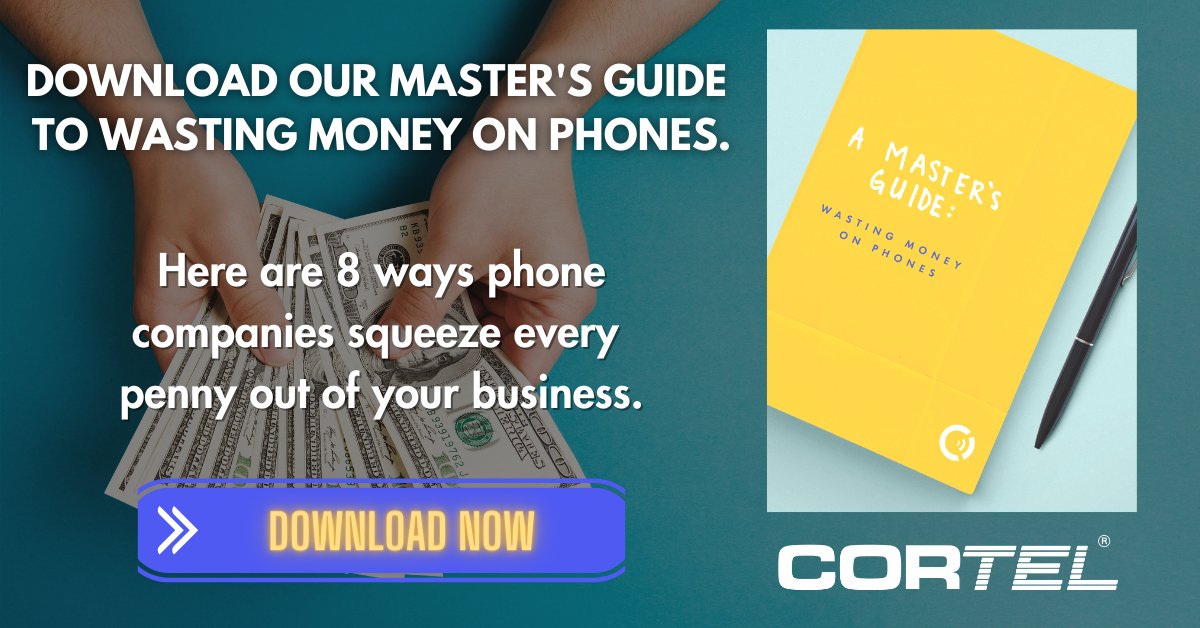 CortelTech's tweet image. There&apos;s a good chance that if you looked at your company phone bill, it would be way more than you signed up for.  Download our Masters Guide and find out what tricks phone companies are using to get every penny out of your business.

conta.cc/3p3FyhU