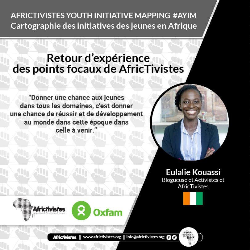 AFRICTIVISTES's tweet photo. #AYIM. Cartographie des initiatives de jeunes contre #Covid19. @Eulaliekouassi de la Côte d'Ivoire estime que la pandémie est une opportunité cruciale pour les jeunes de réaliser leur potentiel. @oxfamwestafrica, #CIV225 #Kpakpatoya https://t.co/5A3ZNFA9Gb