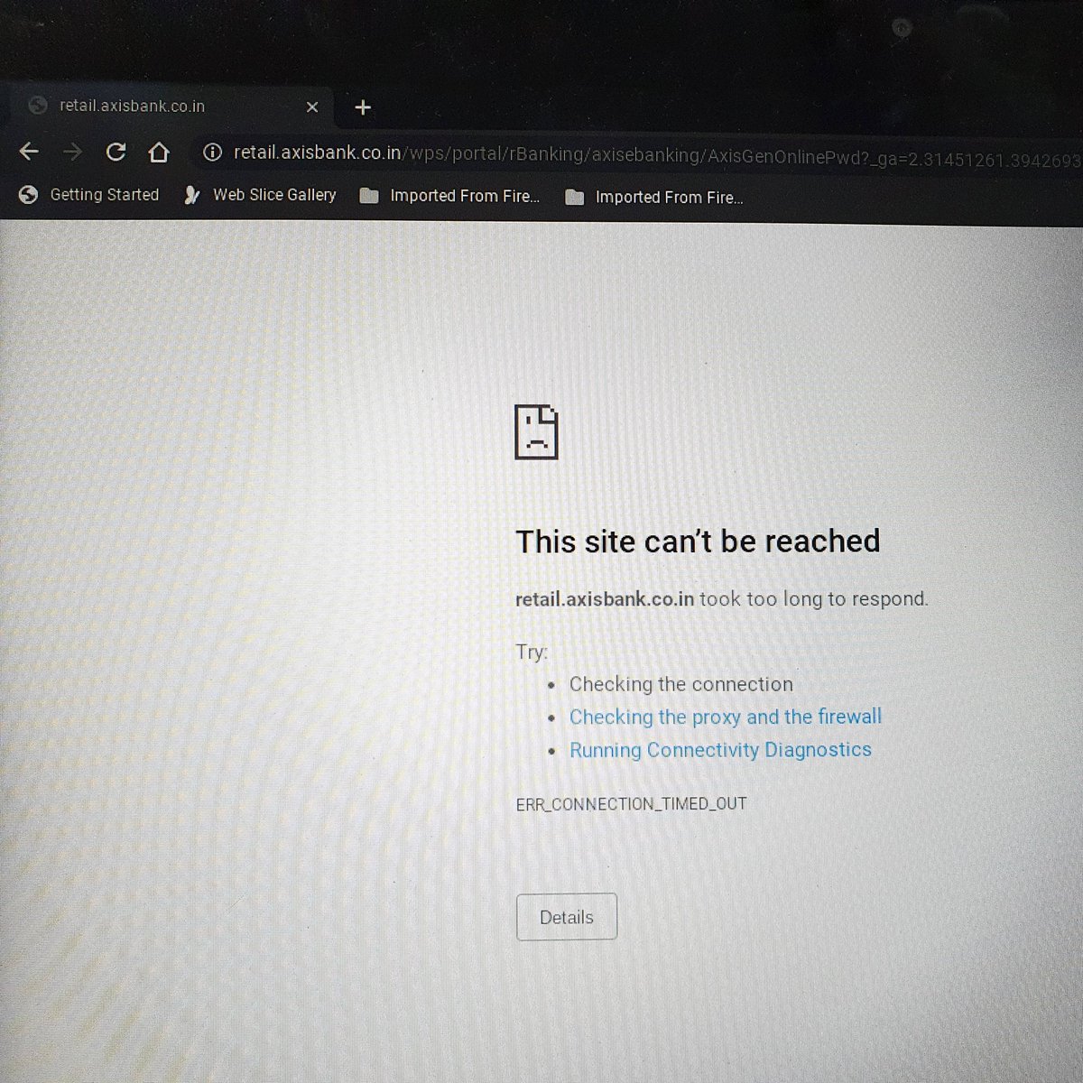 OmkarDatt's tweet photo. @AxisBank icing on the cake.. your website doesn't respond!! https://t.co/8sRB1GCFCI